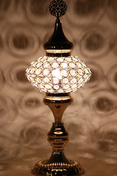 No.3 Size Crystal Stony Gold Design Table Lamp